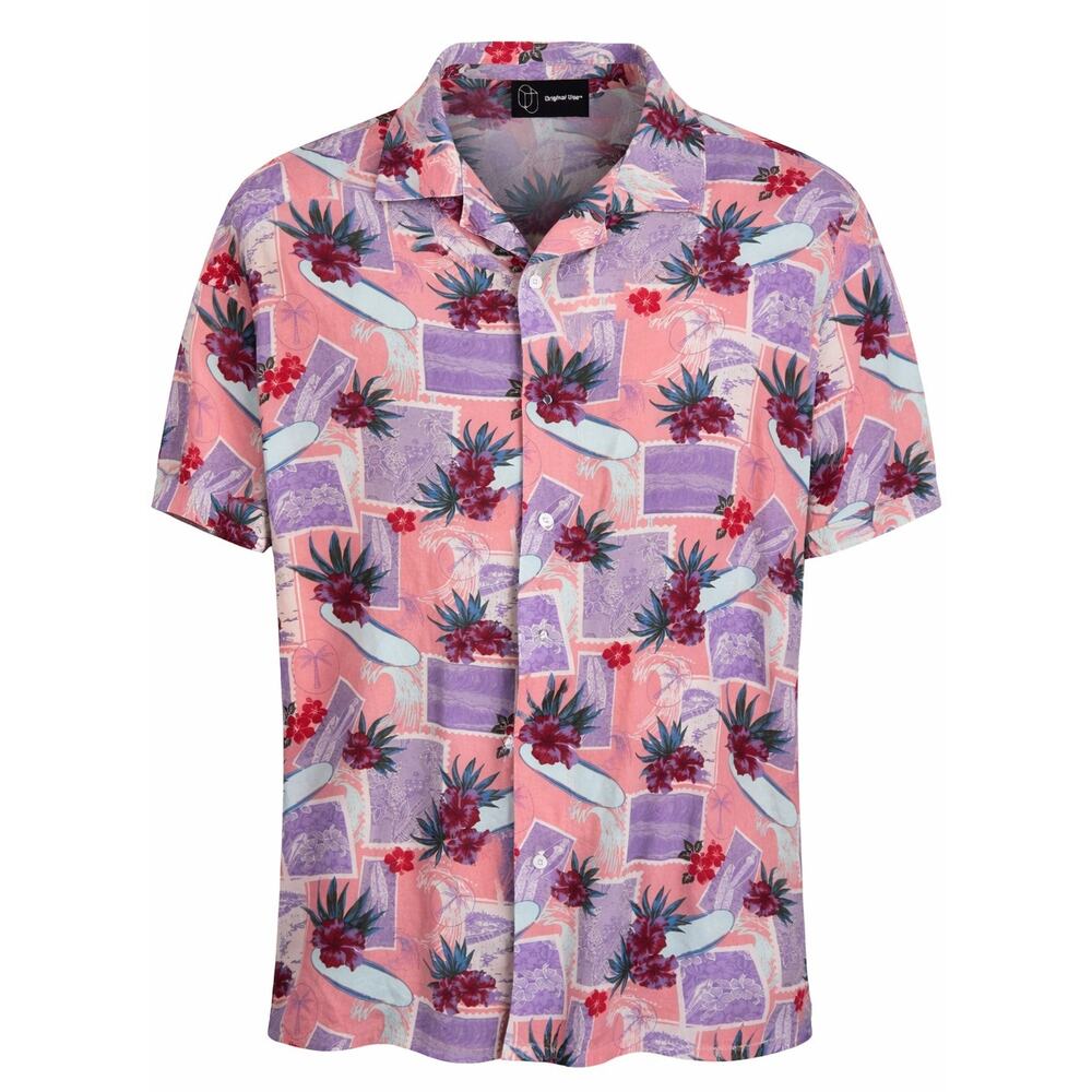 Original Use XXL Hawaiian Shirt‎ Surf Floral Rayon Vacation Button Up